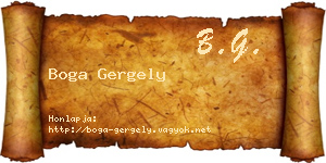 Boga Gergely névjegykártya